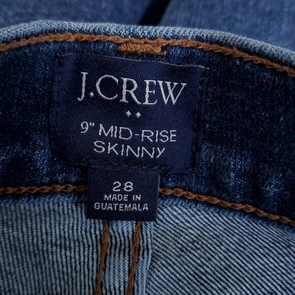 J. Crew 9" Mid-Rise Skinny Jean in Signature Stretch Button Fly MD883 Size 28 - Picture 12 of 16